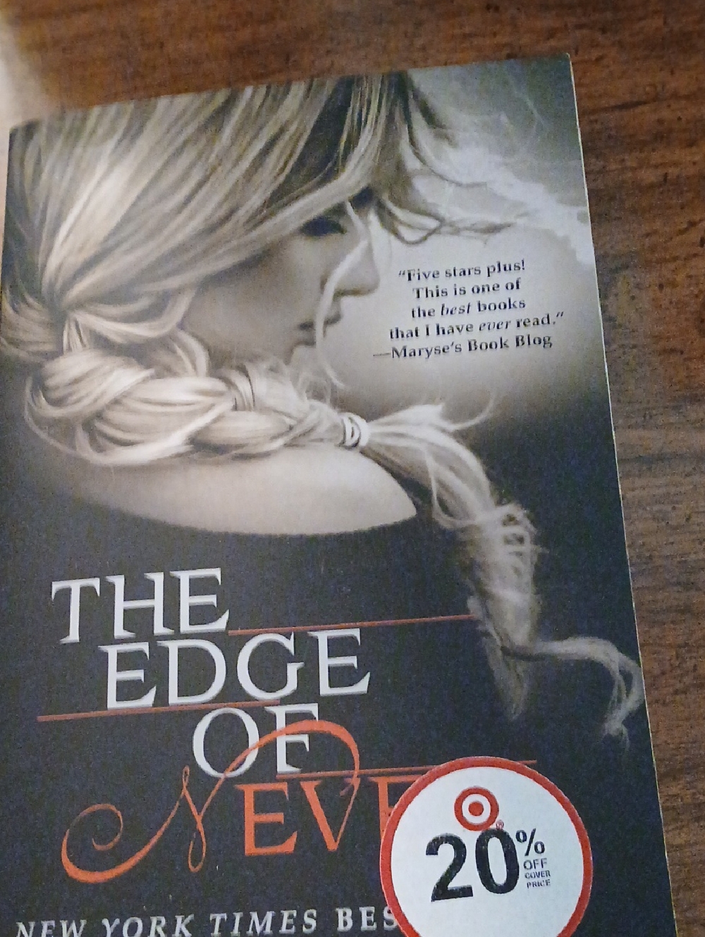 The Edge of Never — Women's Book Cover, Black and Cream